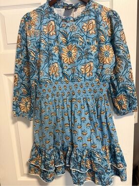 Madison Mathew’s Floral  Dress with Smocked Waist 100% cotton
